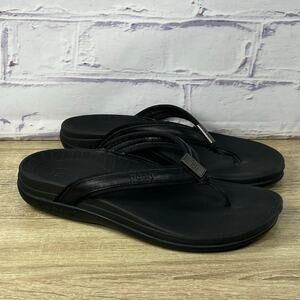 Gdefy Gravity Defyer Mary G-Comfort Black Flip Flop Sandals Women's Size 7 Thong